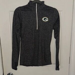 Nike Women's Black Quarter-Zip Sweatshirt with Green Bay Packers Logo